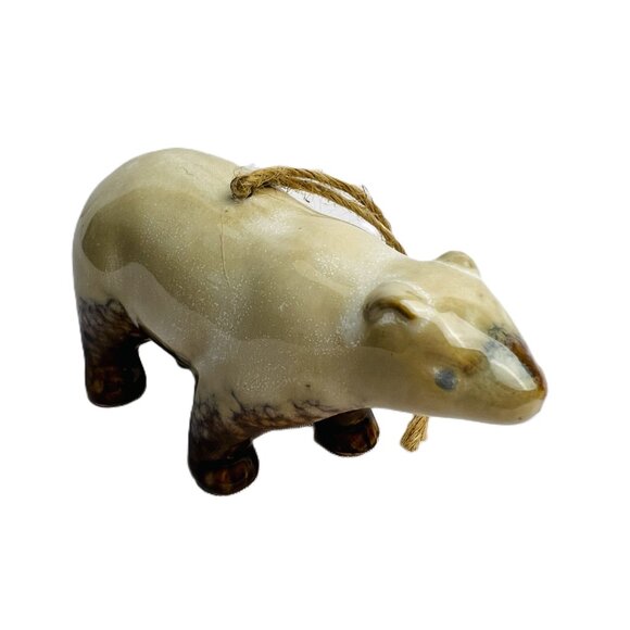 Woodland Style Ceramic White Bear High Gloss Art Pottery Figurine Ornament - Picture 3 of 8